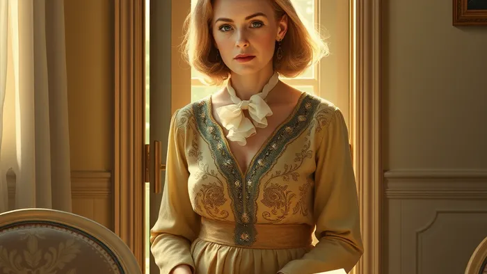 Женщина на пороге между светлой комнатой своей новой жизни и тенью прошлого. На столе — карты Таро, помогающие сделать выбор.