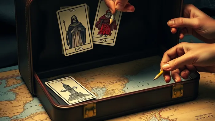 Иллюстрация к статье: Чистый лист в другой стране: Бегство или Возрождение? Карты Таро для тех, кто стоит на пороге