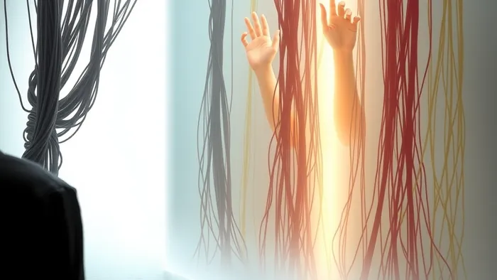 Символическое изображение человека перед стеной из страха, стыда и гордыни. Рука тянется за помощью, но ей мешает барьер. Рядом лежат карты Таро: Перевернутая Императрица, Император, Отшельник.