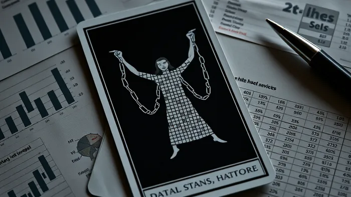 Стилизованная карта Таро "Освобождение" на фоне графиков и отчетов, символизирующая поиск баланса между контролем инвестора и свободой предпринимателя.