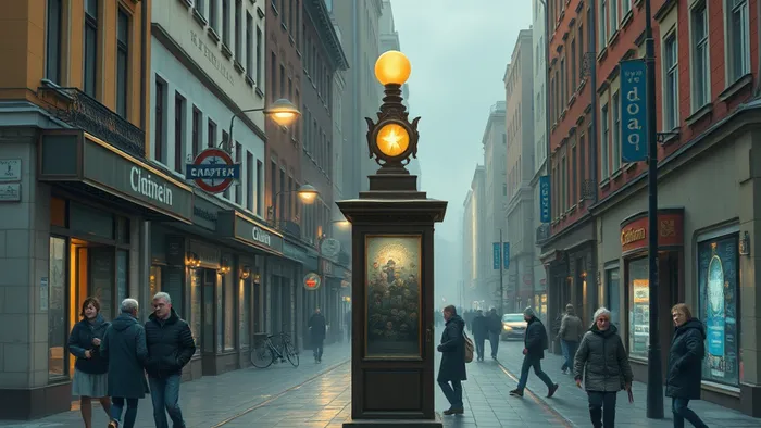 Человек в городе-призраке из воспоминаний, карты Таро освещают путь вперед.