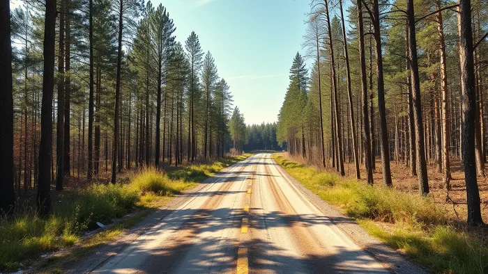 Две расходящиеся дороги в лесу как символ выбора между бытом и страстью. Карта Таро «Влюбленные» на развилке.