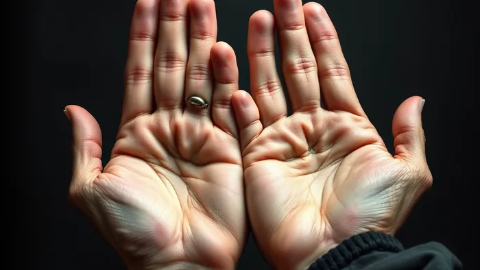 Символическое изображение разрыва доверия: руки не соприкасаются, между ними треснувшее зеркало с отражениями карт Таро, намекающими на обиду и эмоциональную дистанцию.