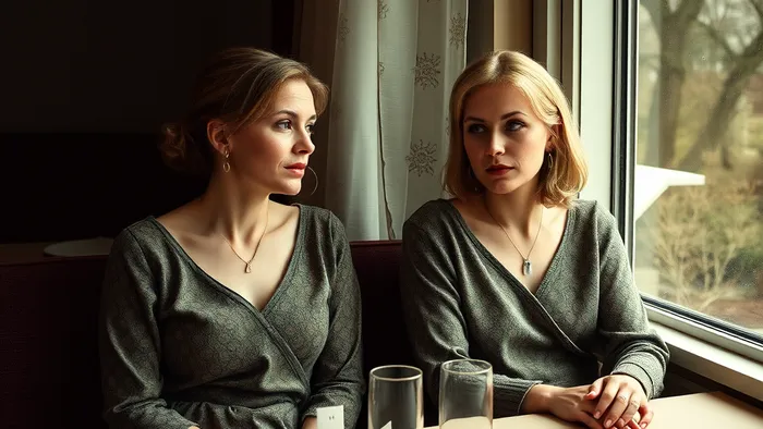 Две женщины за столом с картами Таро между ними, символизирующими динамику сравнения и необходимость внутренних границ.