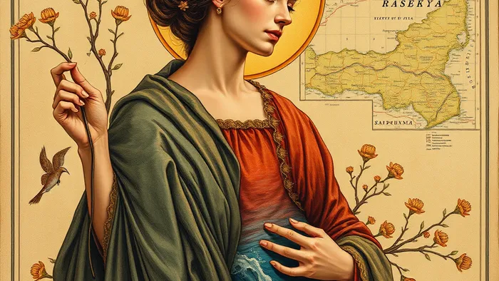 Символическое изображение женщины с внутренними энергетическими блоками и картами Таро вокруг, иллюстрирующее тему блокировки сексуальной энергии.