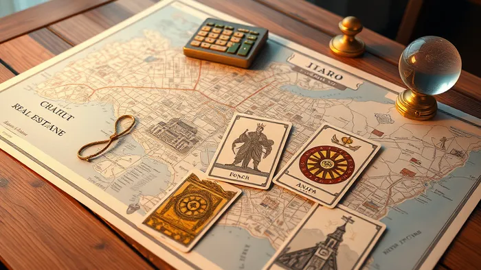 Расклад карт Таро на карте курортного города для анализа инвестиций в недвижимость и срока окупаемости