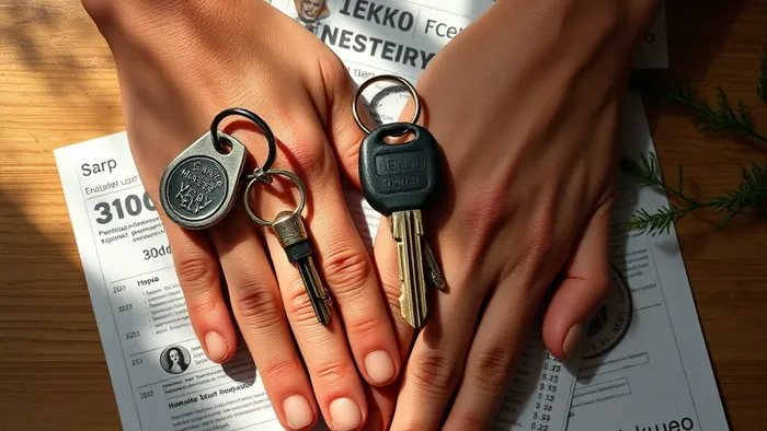 Выбор между ключом от квартиры и символом глэмпинга на фоне карт Таро