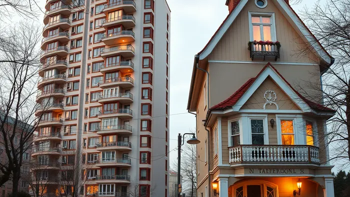 Символическое сравнение одной элитной квартиры и двух простых через архетипы карт Таро Император и Колесница