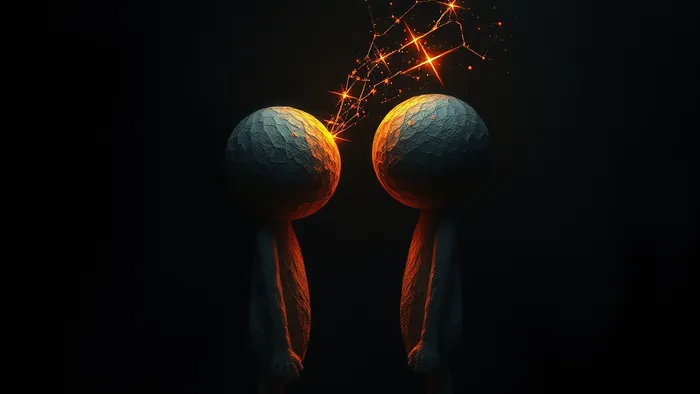 Символичное изображение одностороннего энергообмена в отношениях: один человек отдает свет, другой остается в тени.