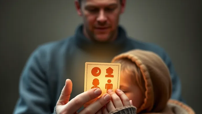 Взрослый и ребенок вместе изучают карты Таро: Император, Иерофант и Шут. Символизирует партнерский подход к воспитанию ответственности.