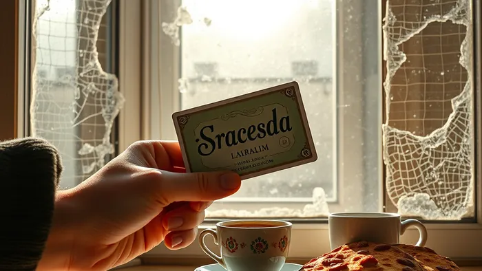 Карта Таро 'Звезда' в руке на фоне символов увольнения: разбитое окно и разорванный договор. Символ надежды и нового направления.