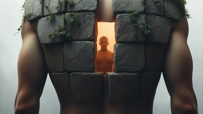 Иллюстрация к статье: Плечи как щит, спина как крепость: как зависимость от чужого мнения встраивается в тело