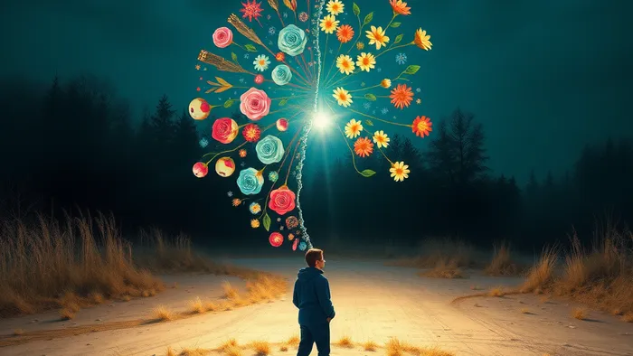 Символическое изображение женской фигуры, разделенной между медицинскими схемами и мистическими символами Таро, иллюстрирующее связь между физическим симптомом и глубинным психологическим состоянием.