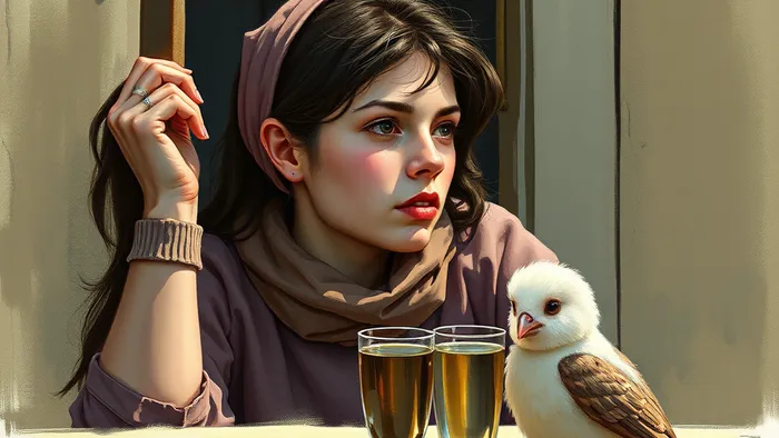 Женщина смотрит в зеркало, где её отражение состоит из карт Таро, символизирующих внутренние блоки в отношениях