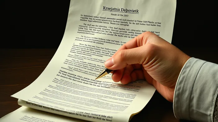 Концептуальное изображение рисков поручительства: подпись под договором связывает финансовую свободу, на фоне карты Таро Дьявол и Правосудие.