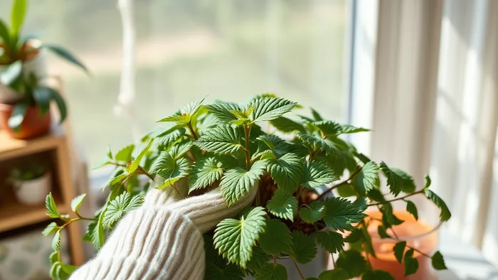 Диагностика причин гибели домашних растений с помощью карт Таро: рука касается увядающего листа.