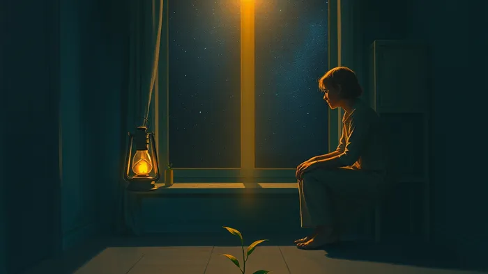 Символическое изображение пары, вынужденно живущей вместе после развода. Они в одной комнате, но разделены полупрозрачной светящейся границей. С одной стороны — символ карты Отшельника (фонарь), с другой — признак новой жизни (растение). За окном — звездное небо, дающее надежду.