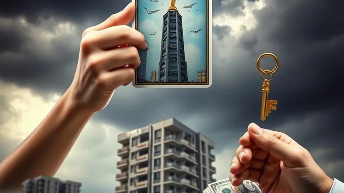 Иллюстрация к статье: Соблазн низкой цены и тень сомнений: стоит ли покупать квартиру у ненадежного застройщика? Разбор с помощью карт Таро