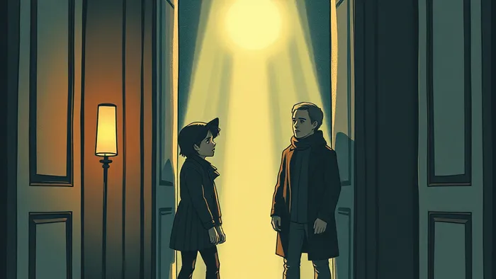 Сюрреалистичное изображение застрявшего лифта с силуэтами людей внутри, составленными из карт Таро. Символизирует анализ тупика в отношениях через призму сновидений и карточных архетипов.