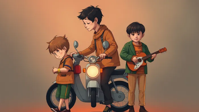 Человек, разделенный на три архетипа: Ребенка, Подростка и Мага, на фоне карт Таро. Иллюстрация внутреннего конфликта при принятии ответственности.