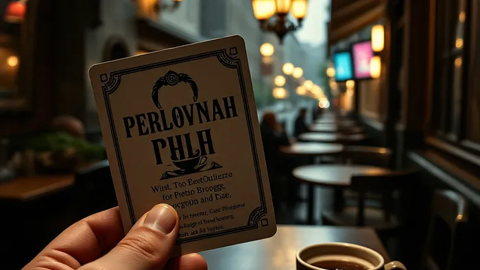 Карта Таро 'Верховная Жрица', трансформированная в символ свидания вслепую: силуэты людей за столом, прикрытые вуалью тайны.