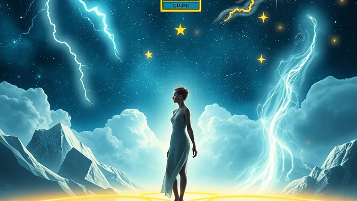 Символическое изображение энергии Водолея в июне: перекрёсток воздушных и коммуникативных путей, карты Таро Шут, Колесница и Звезда в космическом пространстве.