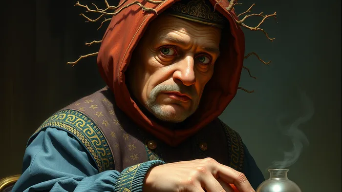 Символическое изображение выгорания: голова-механизм под давлением и карты Таро как источник понимания.