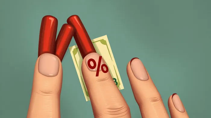 Символическое изображение перепутанных долгов в виде нитей и нового кредита как тяжёлого груза на фоне аркана Таро