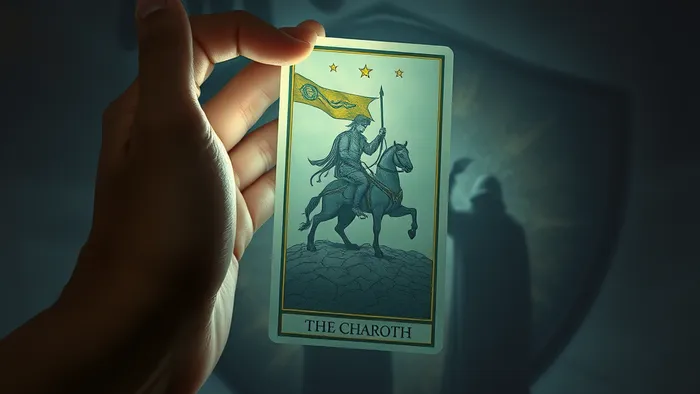 Символическое изображение руки, держащей светящуюся карту Таро, которая как фонарь рассеивает полупрозрачные тени. Метафора защиты через осознанность и внутренний свет.