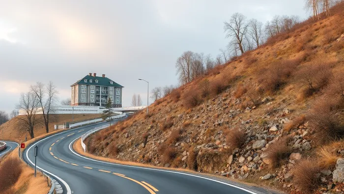 Символическое изображение выбора между путём к готовому дому и путём к пустому земельному участку под застройку, с отсылками к арканам Таро Императрица и Колесница.