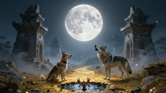 Иллюстрация к статье: Аркан Луна: Путешествие сквозь сумерки подсознания и астрологические тайны Рыб