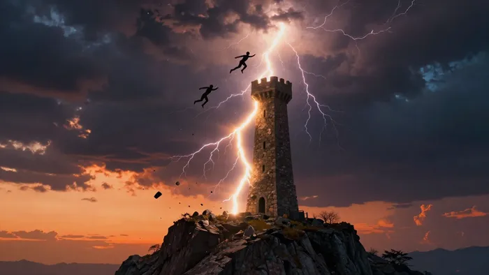 Иллюстрация к статье: Башня в Таро: когда рушится всё, чтобы вы могли дышать (Психология Аркана XVI)