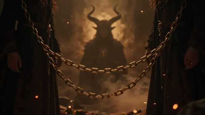 Иллюстрация к статье: Дьявол в отношениях: Теневой танец зависимости и освобождения в Таро