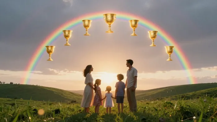 Иллюстрация к статье: Десятка Кубков: Тайный код гармонии и сочетания аркана в раскладах