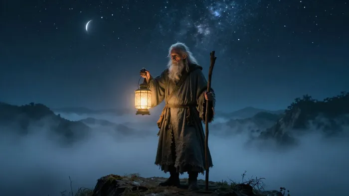 Иллюстрация к статье: Дневник таролога: Как Аркан Отшельник учит слышать тишину между картами