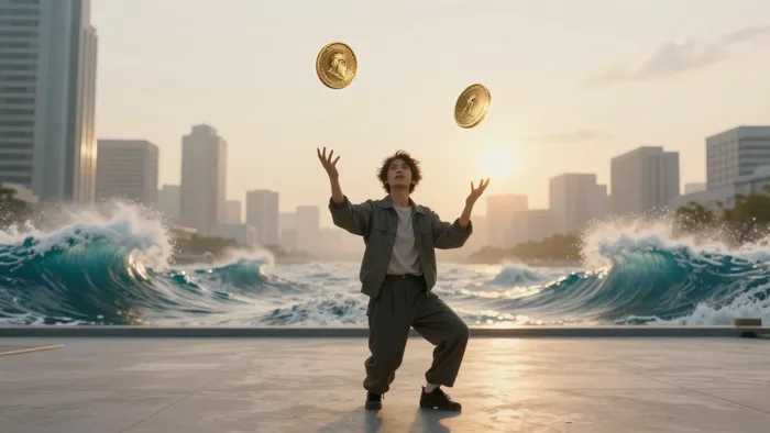 Иллюстрация к статье: Двойка Пентаклей как карта дня: искусство баланса в хаосе будней