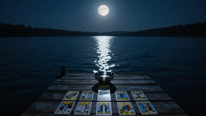 Иллюстрация к статье: Гадание на лунную дорожку: как читать знаки на воде и в картах Таро