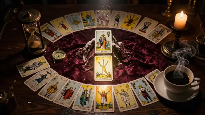 Эзотерический расклад Таро на успех и достижение рекорда с картой Шестерка Жезлов и песочными часами
