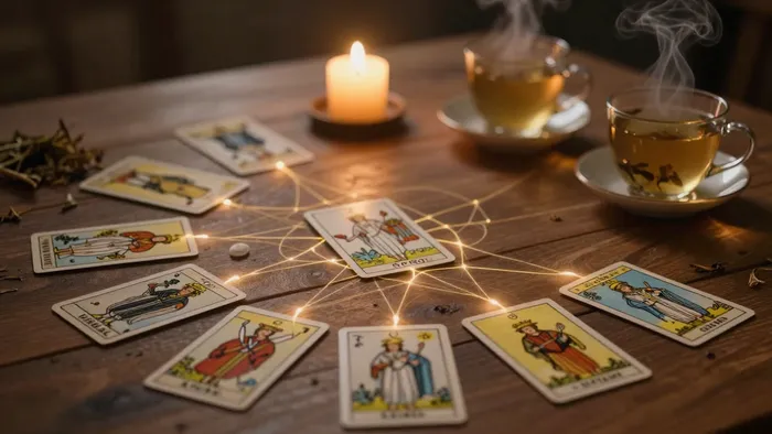 Иллюстрация к статье: Геометрия близости: как на самом деле работают расклады Таро на отношения