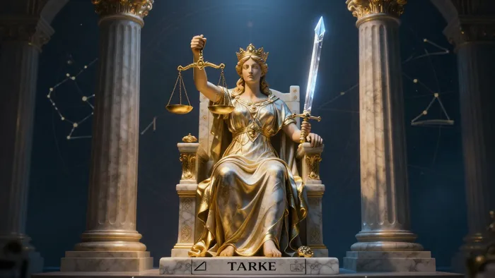 Иллюстрация к статье: Карта года Таро для Весов: Почему Справедливость — это ваш главный манифест