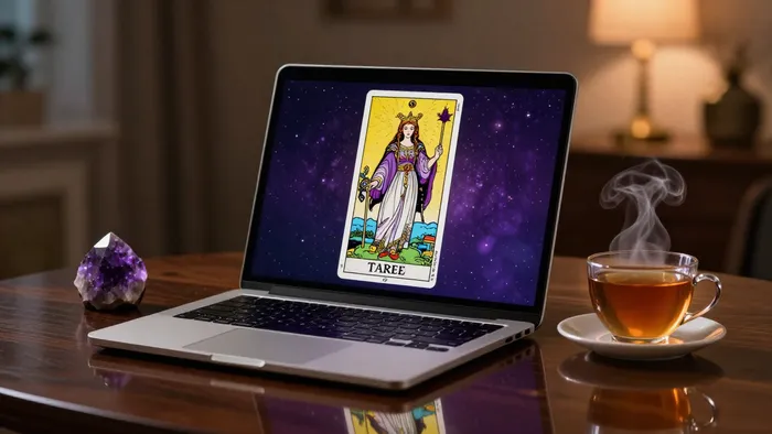 Иллюстрация к статье: Консультация таролога онлайн: как цифровой мир открывает двери к древним смыслам