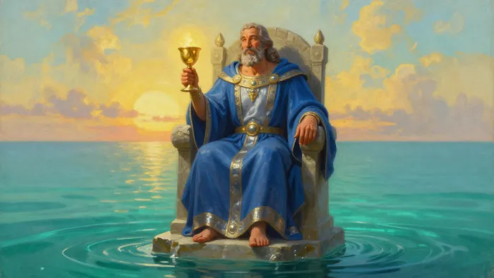 Иллюстрация к статье: Король Кубков в Таро: Искусство владеть чувствами и мастерство сочетаний