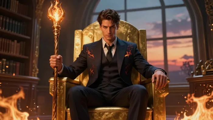 Иллюстрация к статье: Король Жезлов: как приручить огонь и стать режиссером своей реальности