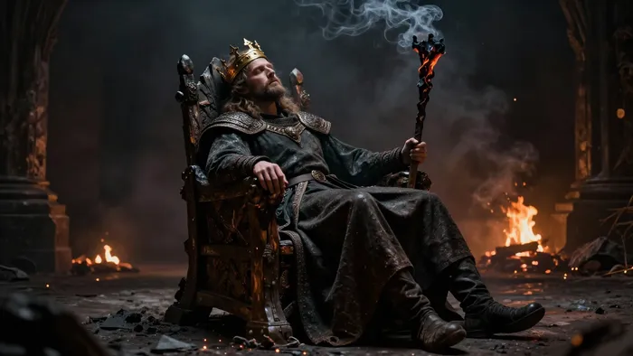 Иллюстрация к статье: Король Жезлов перевернутый: когда огонь становится разрушительным