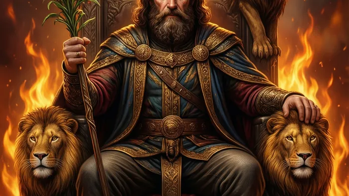 Король Жезлов: Пламя Воли и Пламя Власти. Полный анализ карты