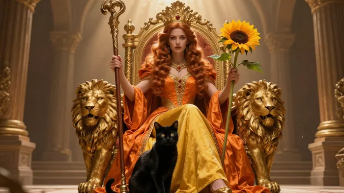 Иллюстрация к статье: Королева Жезлов: Энергия Огня, Харизма и Секреты Влияния