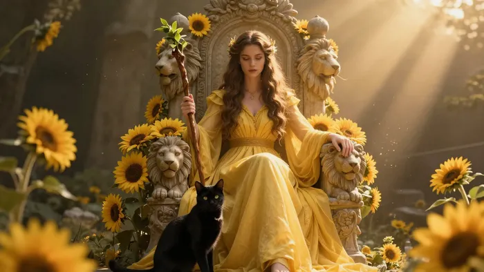 Иллюстрация к статье: Магия уверенности: Полное руководство по медитации на Королеву Жезлов