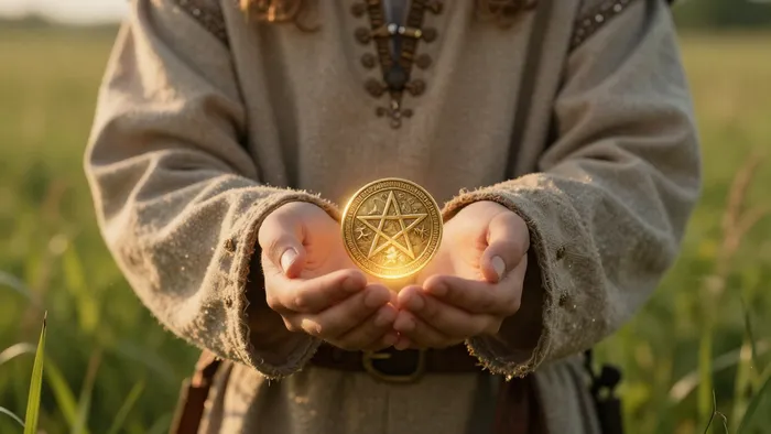 Иллюстрация к статье: Медитация на Паж Пентаклей: искусство заземления и проращивания смыслов