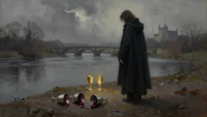 Иллюстрация к статье: Медитация на Пятерку Кубков: Как найти опору в моменте утраты