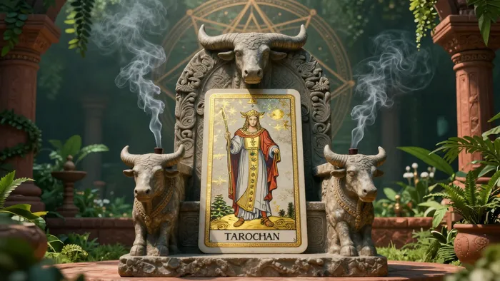 Иллюстрация к статье: Медитация на Таро и знак Тельца: Путь к земной мудрости через Аркан Иерофант